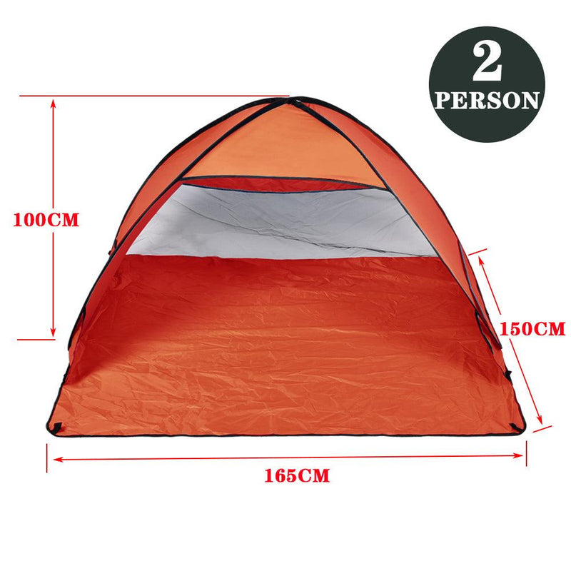 Pop Up Portable Beach Tent Sun Shade Shelter Orange - John Cootes