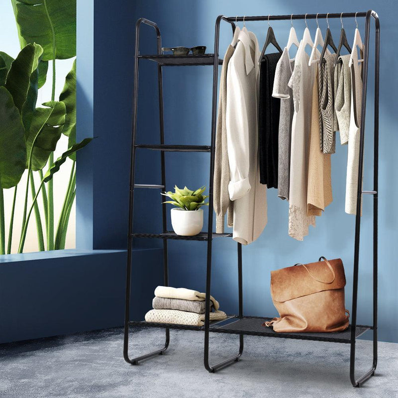Portable Clothes Rack Garment Hanging Stand Closet Storage Organiser Shelf Home - John Cootes