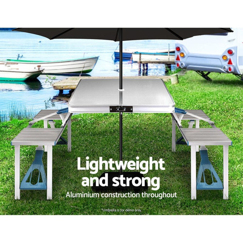 Portable Folding Camping Table and Chair Set 85cm - John Cootes
