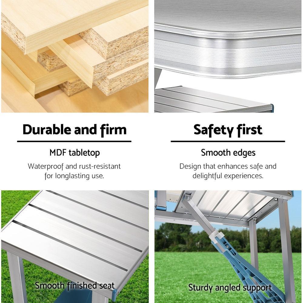 Portable Folding Camping Table and Chair Set 85cm - John Cootes