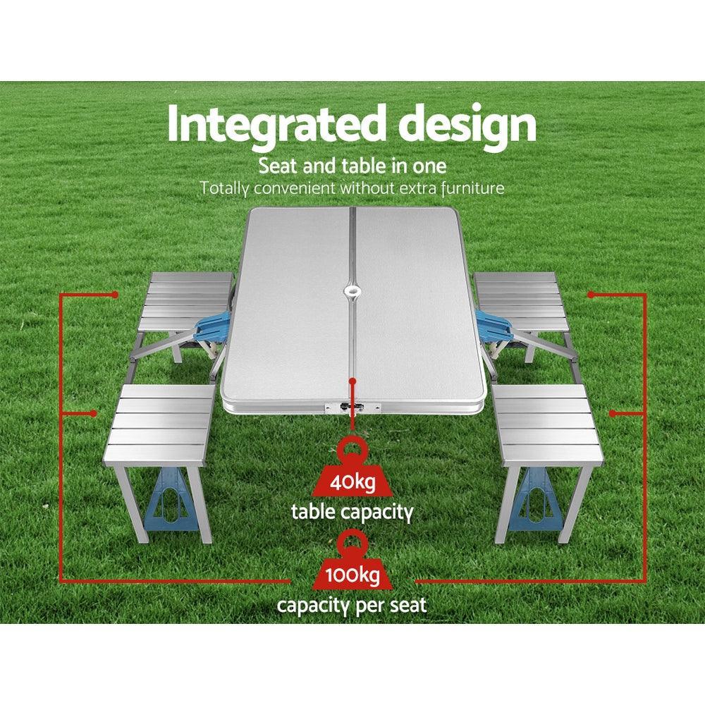 Portable Folding Camping Table and Chair Set 85cm - John Cootes