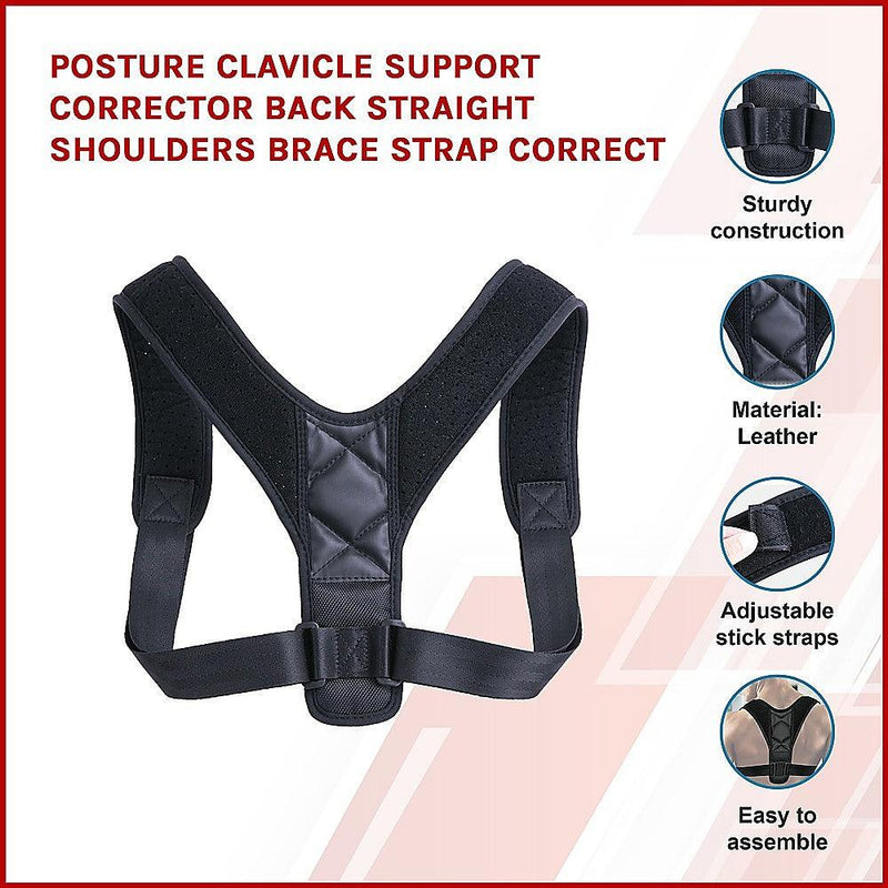 Posture Clavicle Support Corrector Back Straight Shoulders Brace Strap Correct - John Cootes