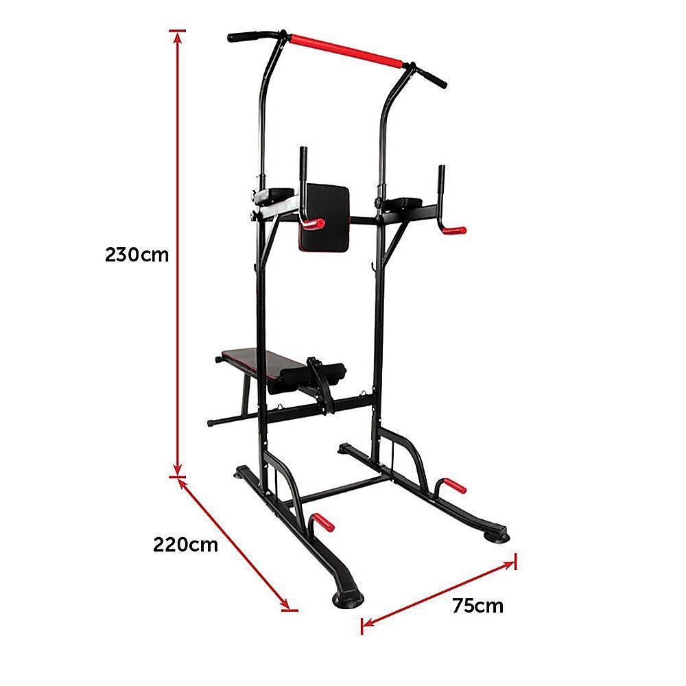 Power Tower Pull Up Weight Bench Dip Multi Station Chin Up Home Gym Equipment - John Cootes