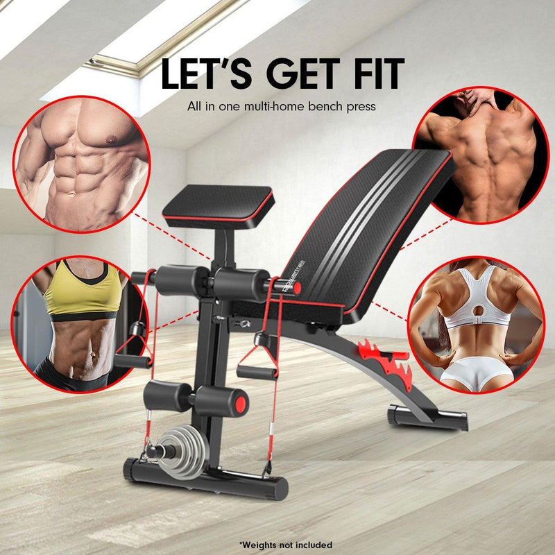 Powertrain Adjustable FID Home Gym Bench with Preacher Curl Pad - John Cootes
