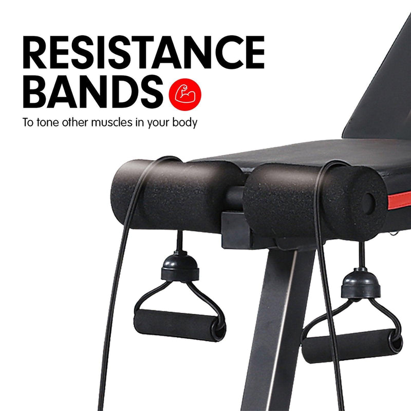 Powertrain Adjustable Incline Decline Exercise Bench Resistance Bands - John Cootes
