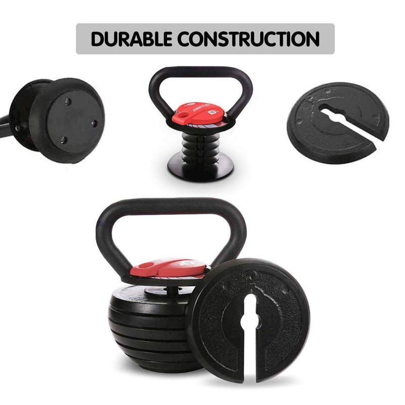 Powertrain Adjustable Kettle Bell Weights Dumbbell 18kg - John Cootes