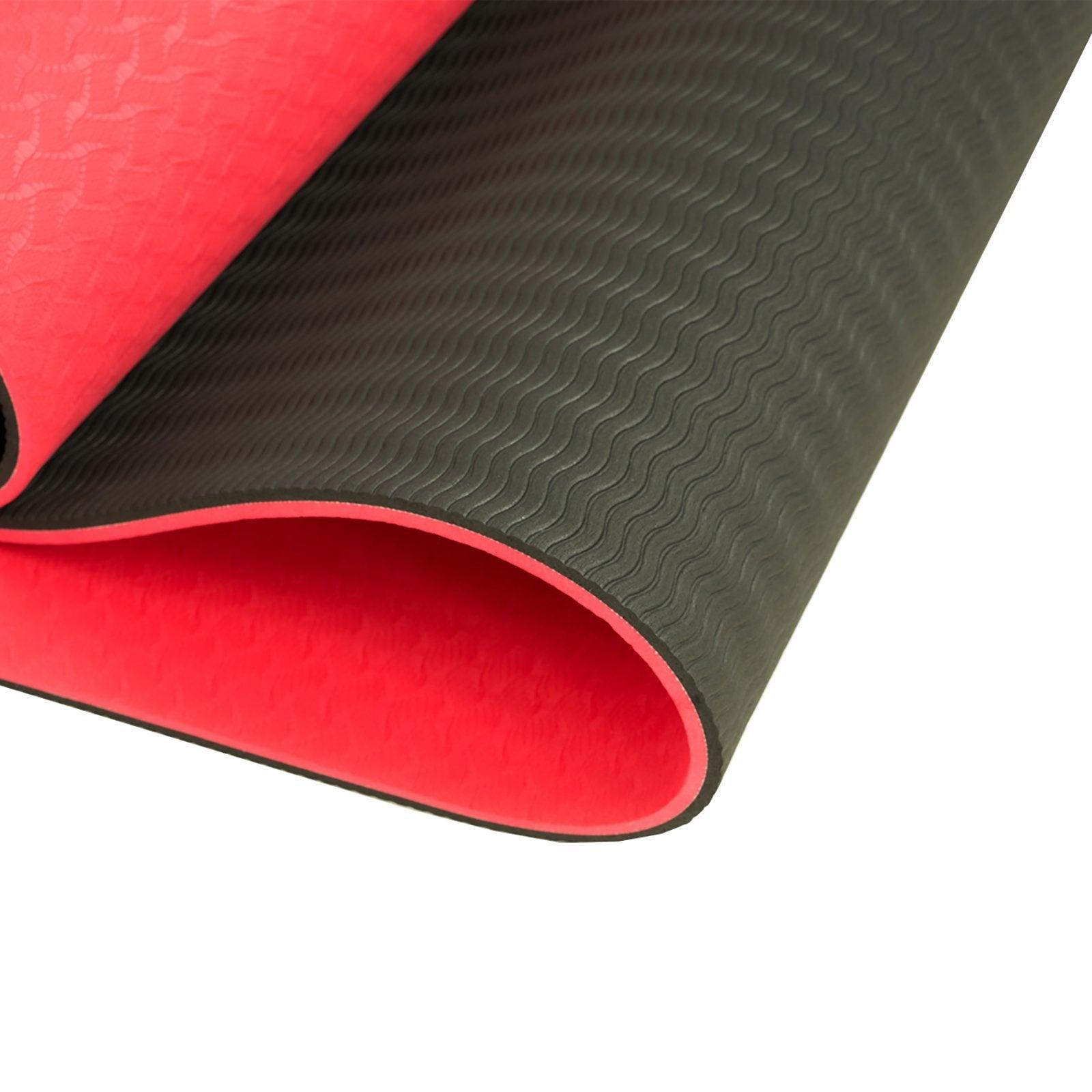 Powertrain Eco-Friendly TPE Pilates Exercise Yoga Mat 8mm - Red - John Cootes