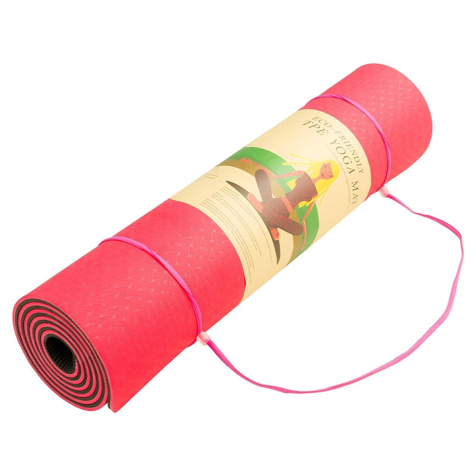 Powertrain Eco-Friendly TPE Pilates Exercise Yoga Mat 8mm - Red - John Cootes