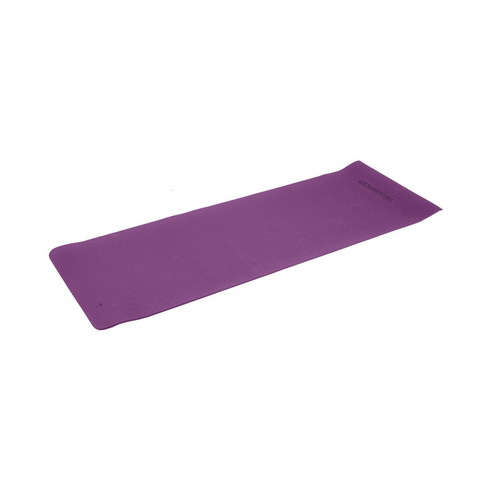 Powertrain Eco-Friendly TPE Yoga Pilates Exercise Mat 6mm - Purple - John Cootes