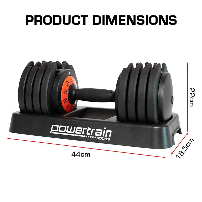Powertrain GEN2 Pro Adjustable Dumbbell Set - 50kg - John Cootes