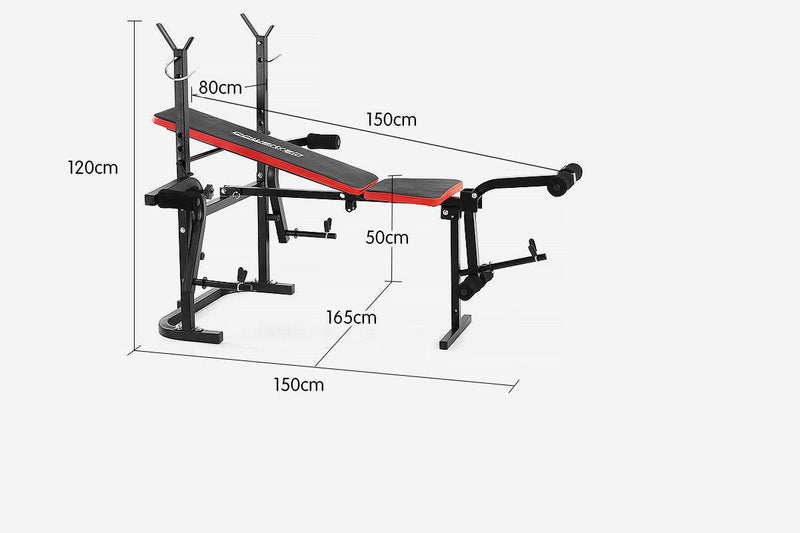 Powertrain Home Gym Workout Bench Press with 45kg Weights - John Cootes