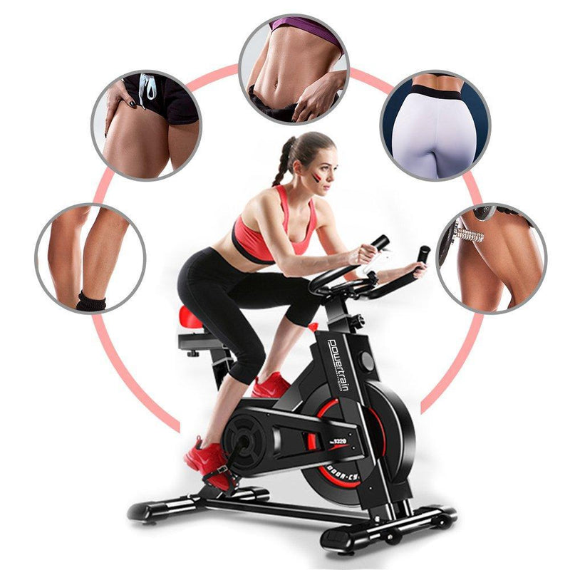 Powertrain IS-500 Heavy-Duty Exercise Spin Bike Electroplated - Black - John Cootes