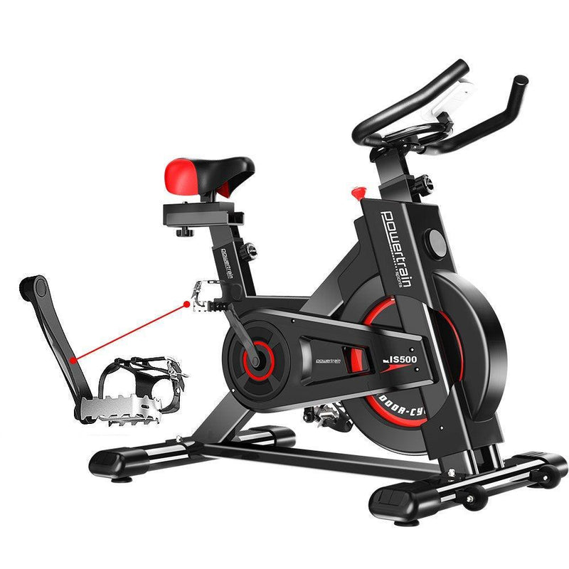 Powertrain IS-500 Heavy-Duty Exercise Spin Bike Electroplated - Black - John Cootes