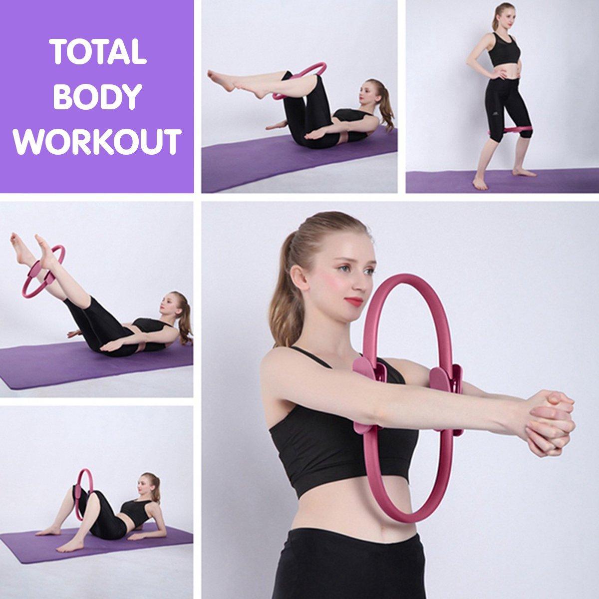 Powertrain Pilates Ring Band Yoga Home Workout Exercise Band Pink - John Cootes