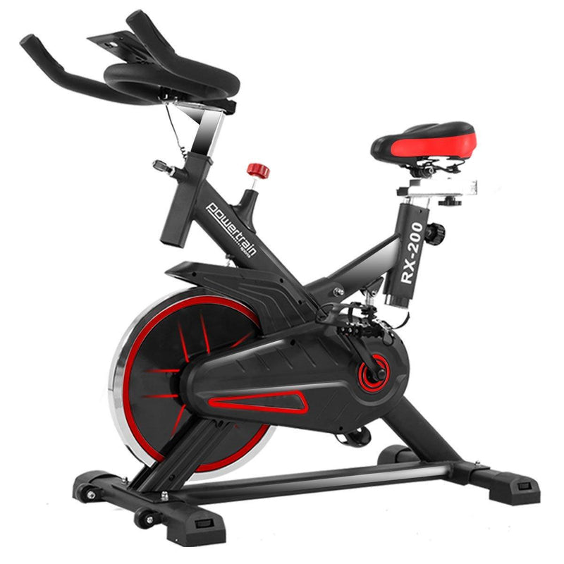 Powertrain RX-200 Exercise Spin Bike Cardio Cycling - Red - John Cootes