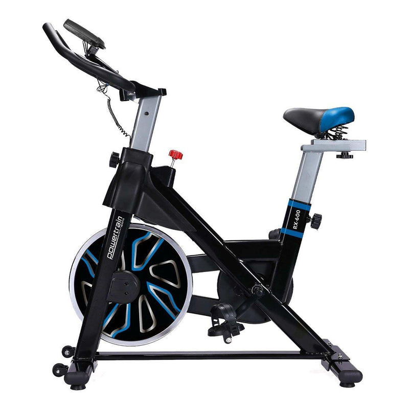 PowerTrain RX-600 Exercise Spin Bike Cardio Cycle - Blue - John Cootes