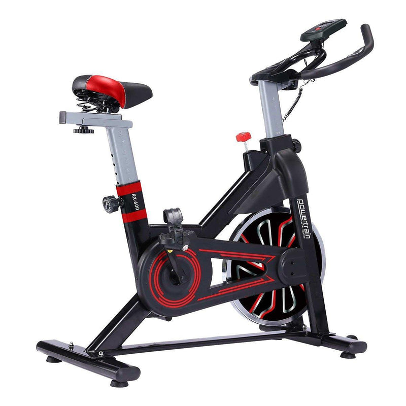 Powertrain RX-600 Exercise Spin Bike Cardio Cycle - Red - John Cootes
