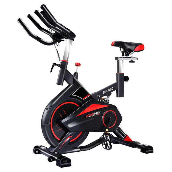 Powertrain RX-900 Exercise Spin Bike Cardio Cycling - Red - John Cootes