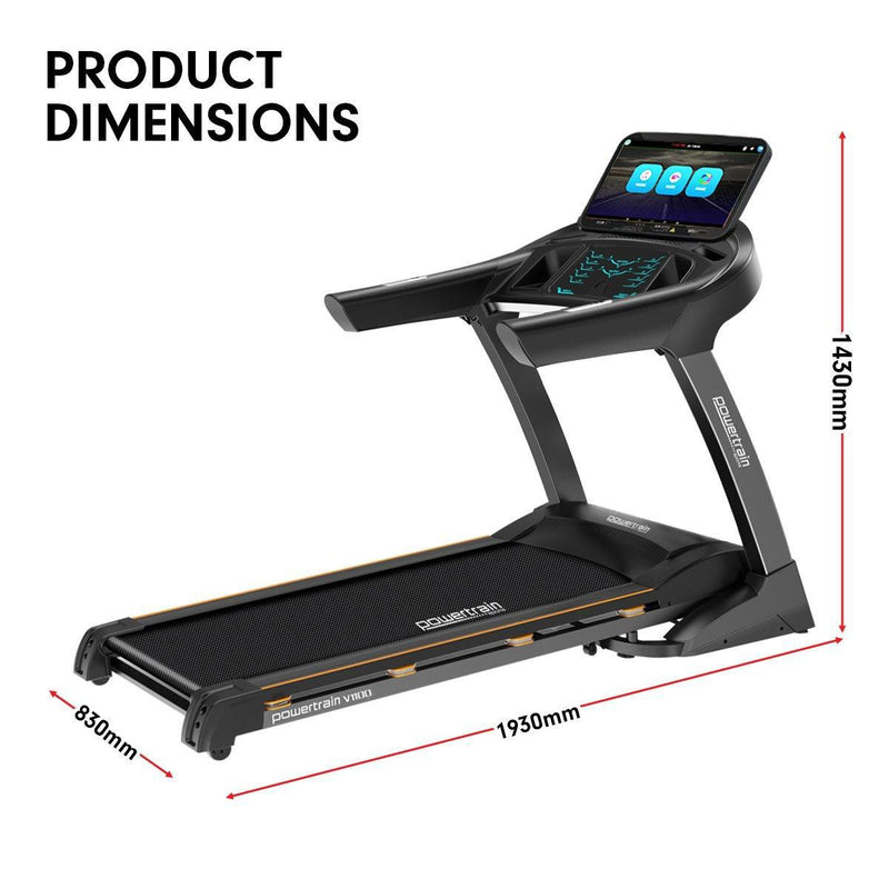 Powertrain V1100 Treadmill with Wifi Touch Screen & Incline - John Cootes
