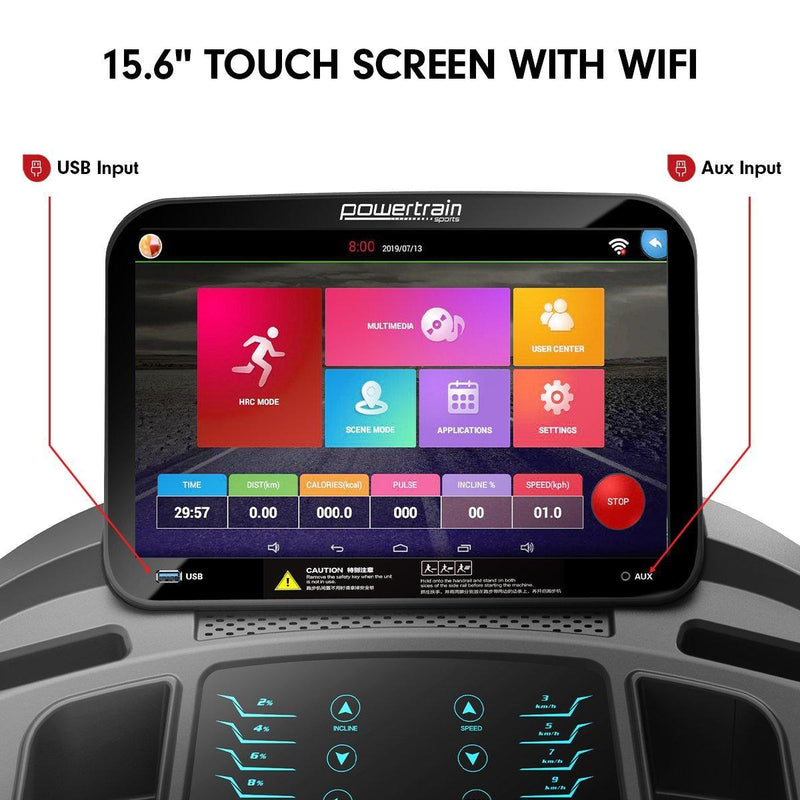 Powertrain V1100 Treadmill with Wifi Touch Screen & Incline - John Cootes