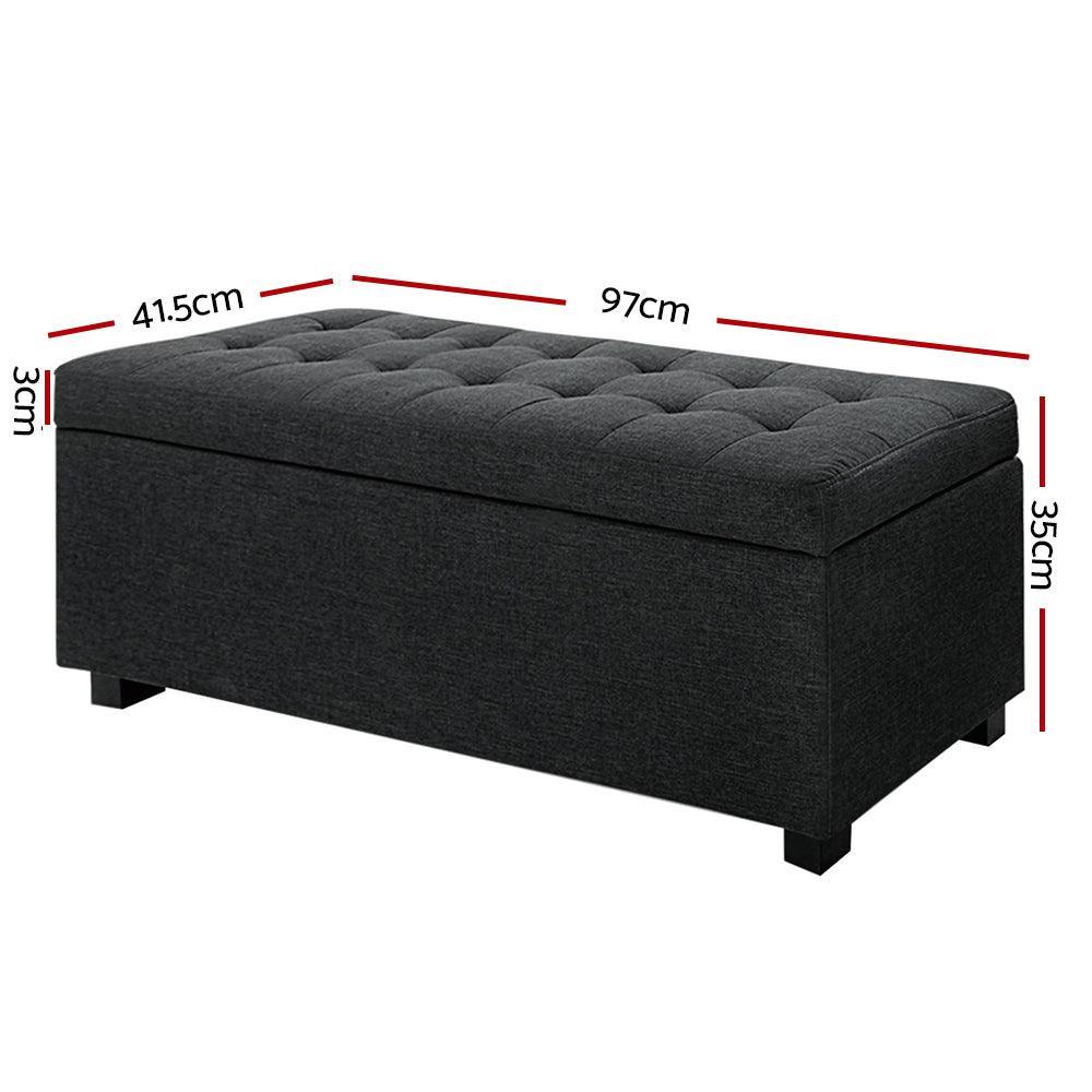 Premium Storage Ottoman - Charcoal - John Cootes