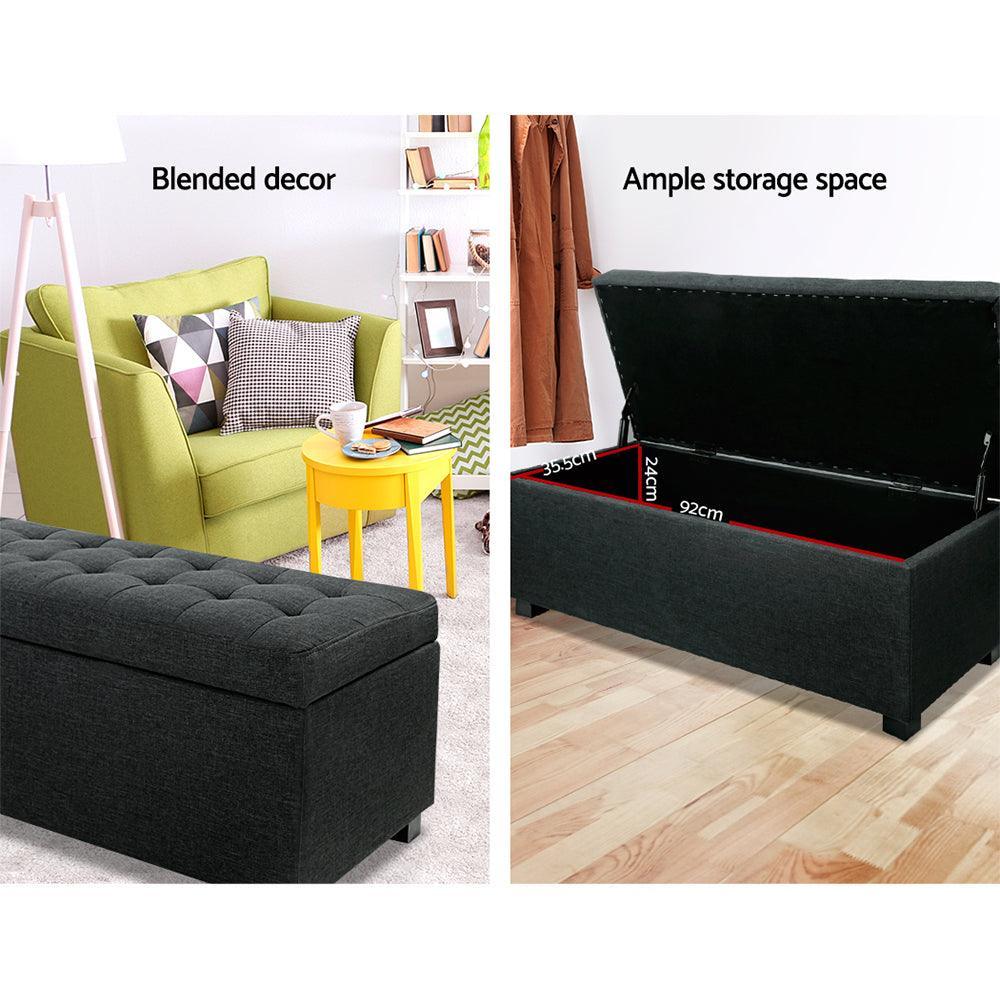 Premium Storage Ottoman - Charcoal - John Cootes