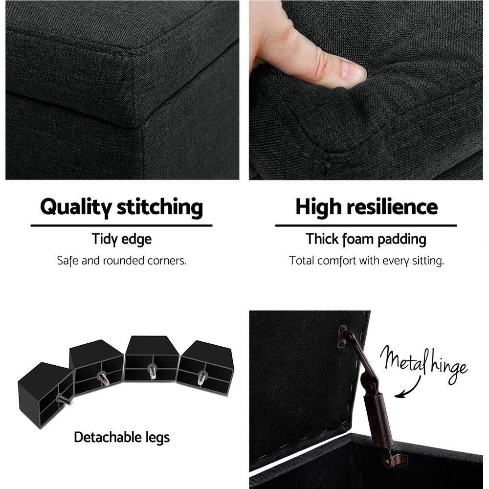 Premium Storage Ottoman - Charcoal - John Cootes