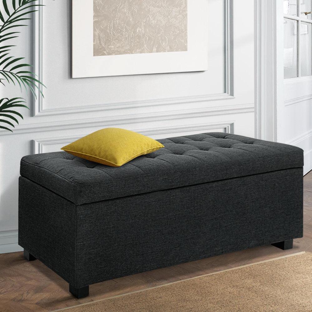 Premium Storage Ottoman - Charcoal - John Cootes