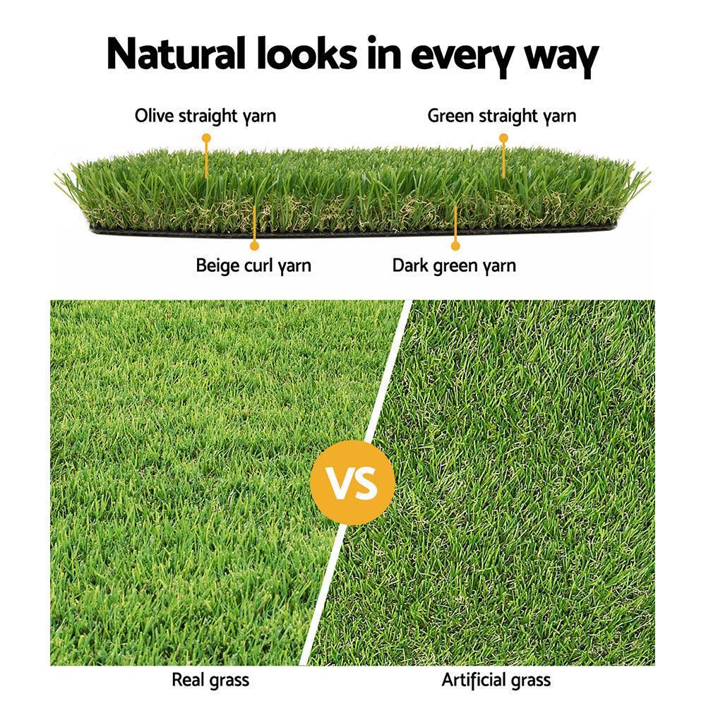 Primeturf Artificial Grass 20mm 1mx10m 10sqm Synthetic Fake Turf Plants Plastic Lawn 4-coloured - John Cootes