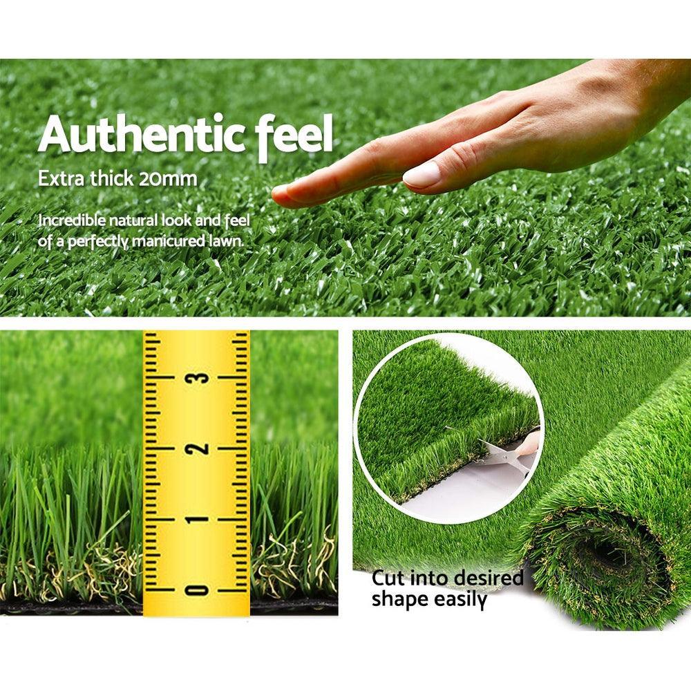 Primeturf Artificial Grass 20mm 1mx10m 10sqm Synthetic Fake Turf Plants Plastic Lawn 4-coloured - John Cootes