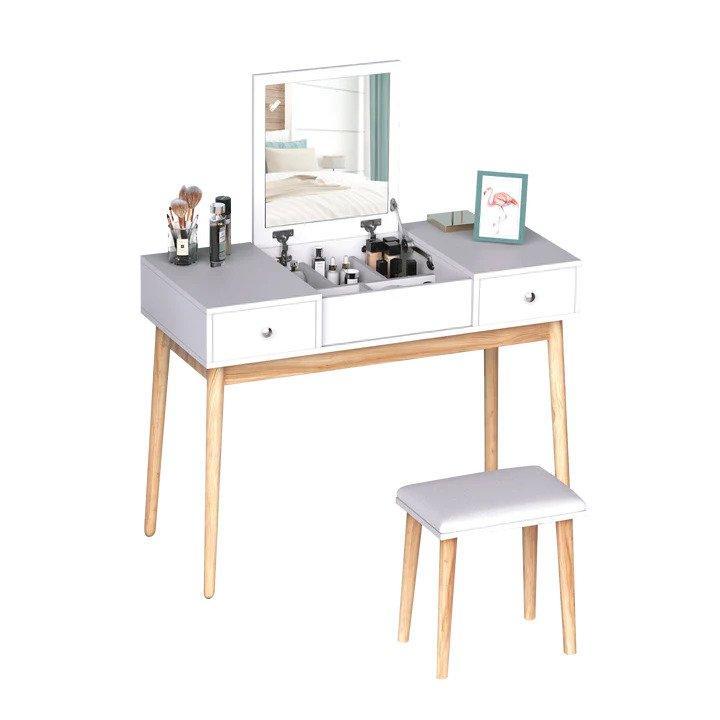 Princess White Dresser Table With Mirror, Stool And Storage Drawers Set - John Cootes