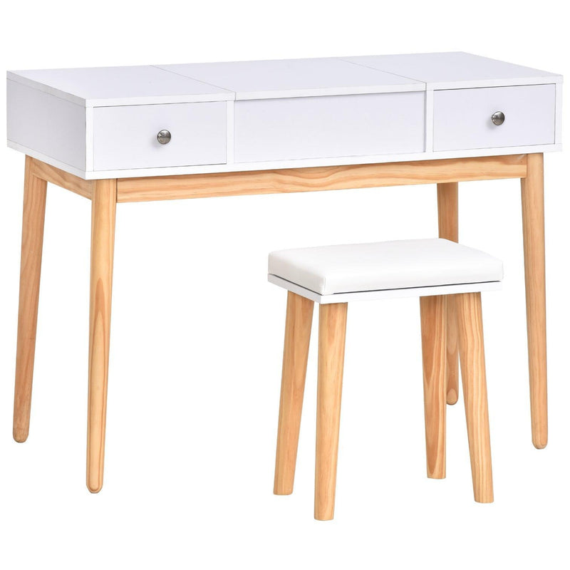 Princess White Dresser Table With Mirror, Stool And Storage Drawers Set - John Cootes