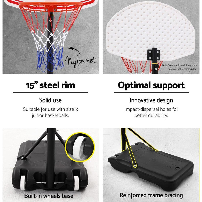 Pro Portable Basketball Stand System Hoop Height Adjustable Net Ring - John Cootes