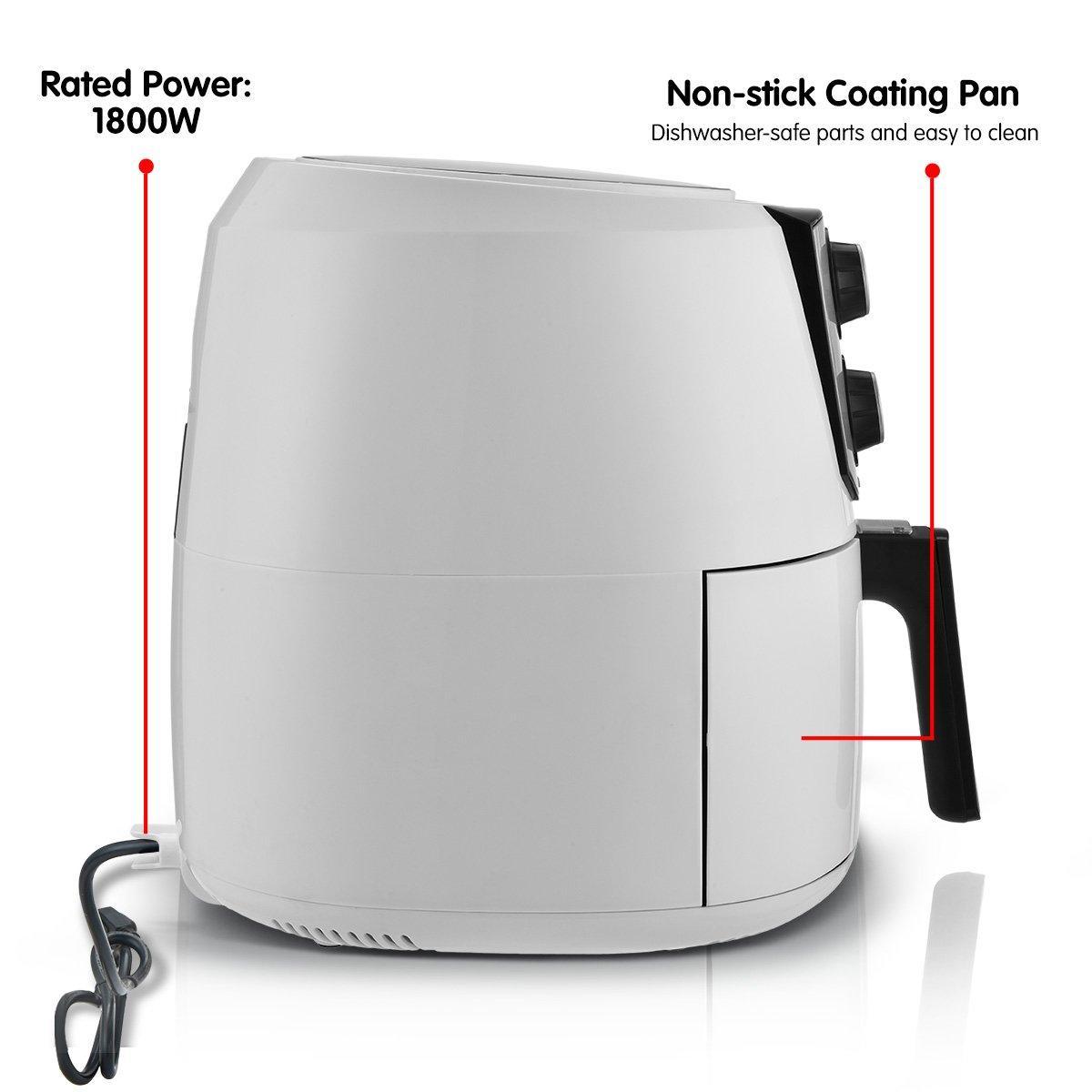 Pronti 7.2L 1800W Air Fryer Cooker Kitchen Oven White - John Cootes