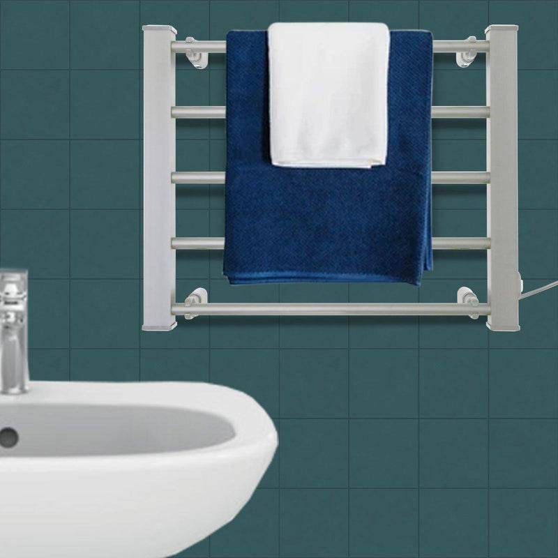 Pronti Heated Towel Rack Electric Bathroom Towel Rails EV-90- Silver - John Cootes