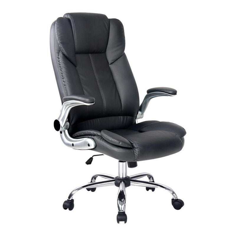 PU Leather Executive Office Desk Chair - Black - John Cootes
