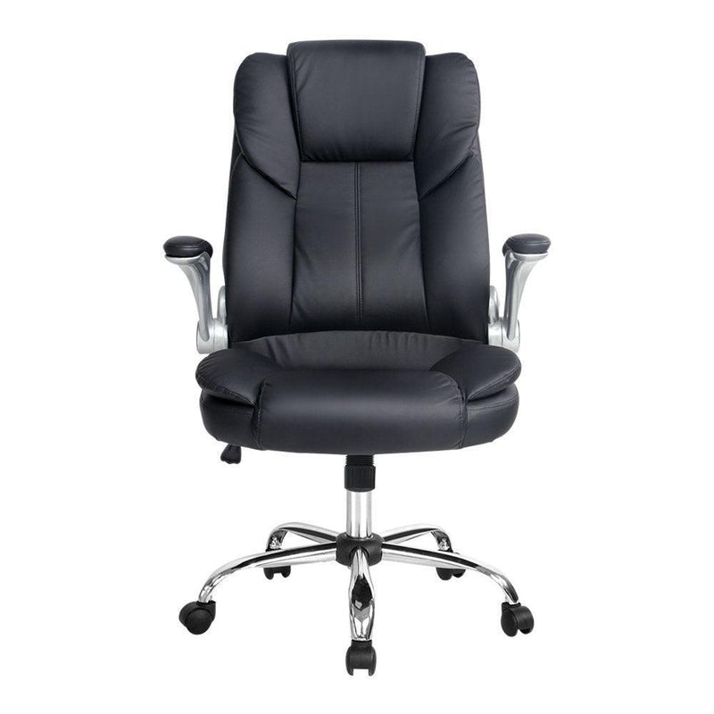 PU Leather Executive Office Desk Chair - Black - John Cootes