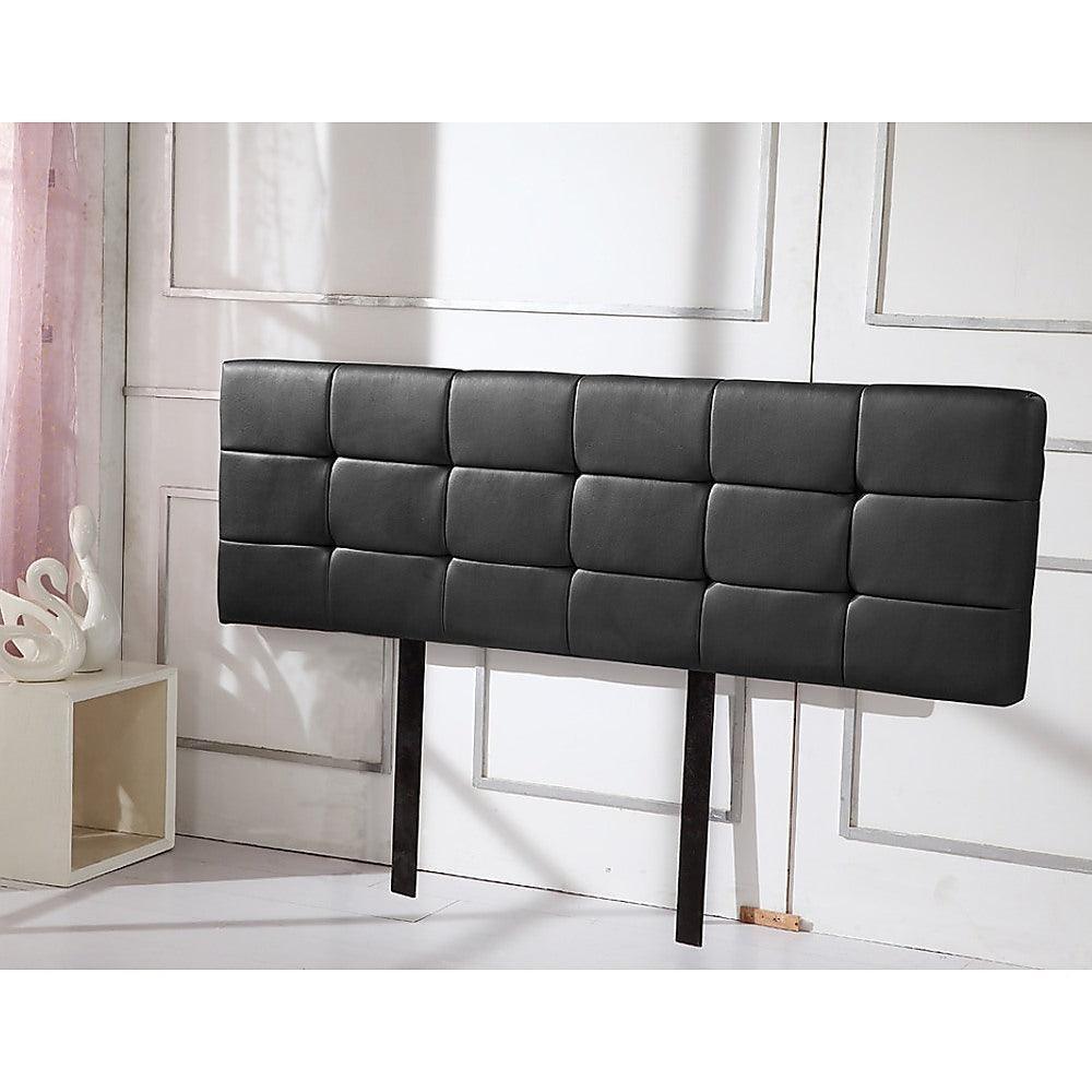 PU Leather King Bed Deluxe Headboard Bedhead - Black - John Cootes