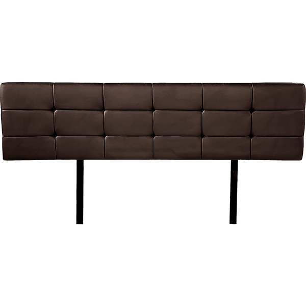 PU Leather King Bed Deluxe Headboard Bedhead - Brown - John Cootes