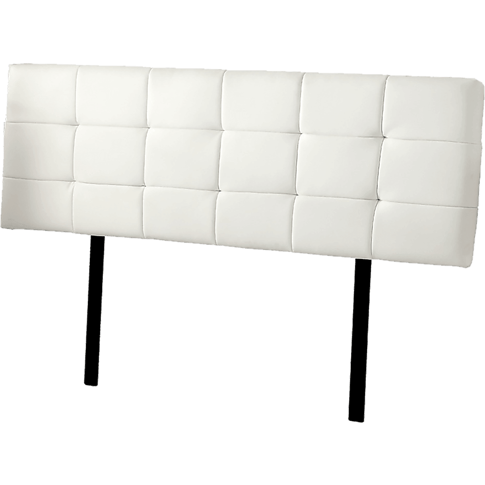 PU Leather King Bed Deluxe Headboard Bedhead - White - John Cootes