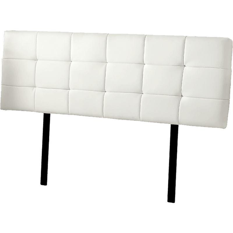 PU Leather King Bed Deluxe Headboard Bedhead - White - John Cootes