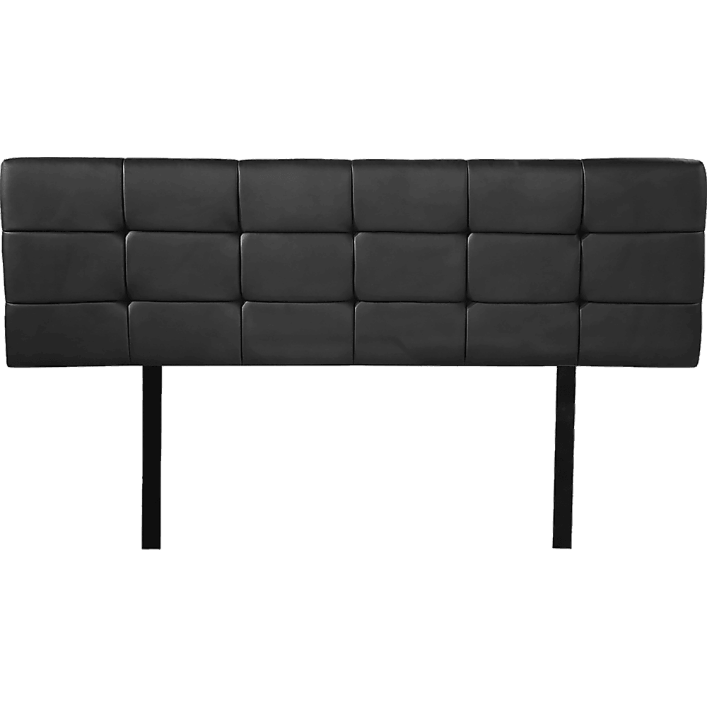 PU Leather Queen Bed Deluxe Headboard Bedhead - Black - John Cootes