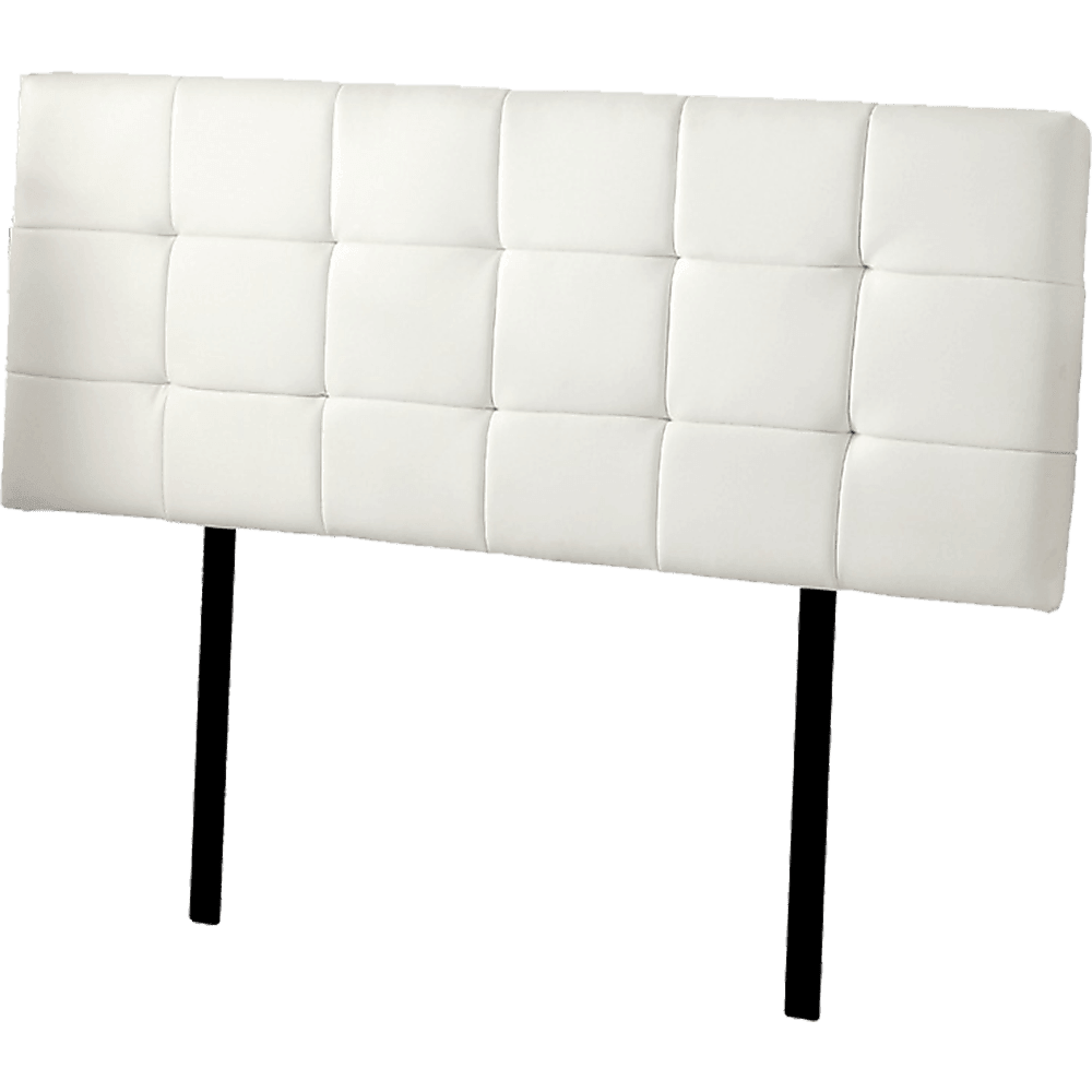 PU Leather Queen Bed Deluxe Headboard Bedhead - White - John Cootes