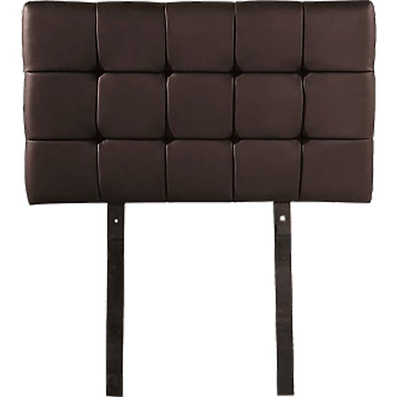 PU Leather Single Bed Deluxe Headboard Bedhead - Brown - John Cootes