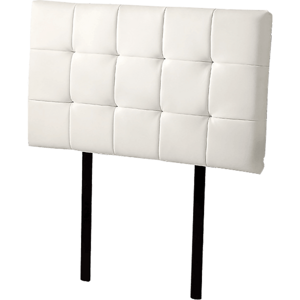 PU Leather Single Bed Deluxe Headboard Bedhead - White - John Cootes