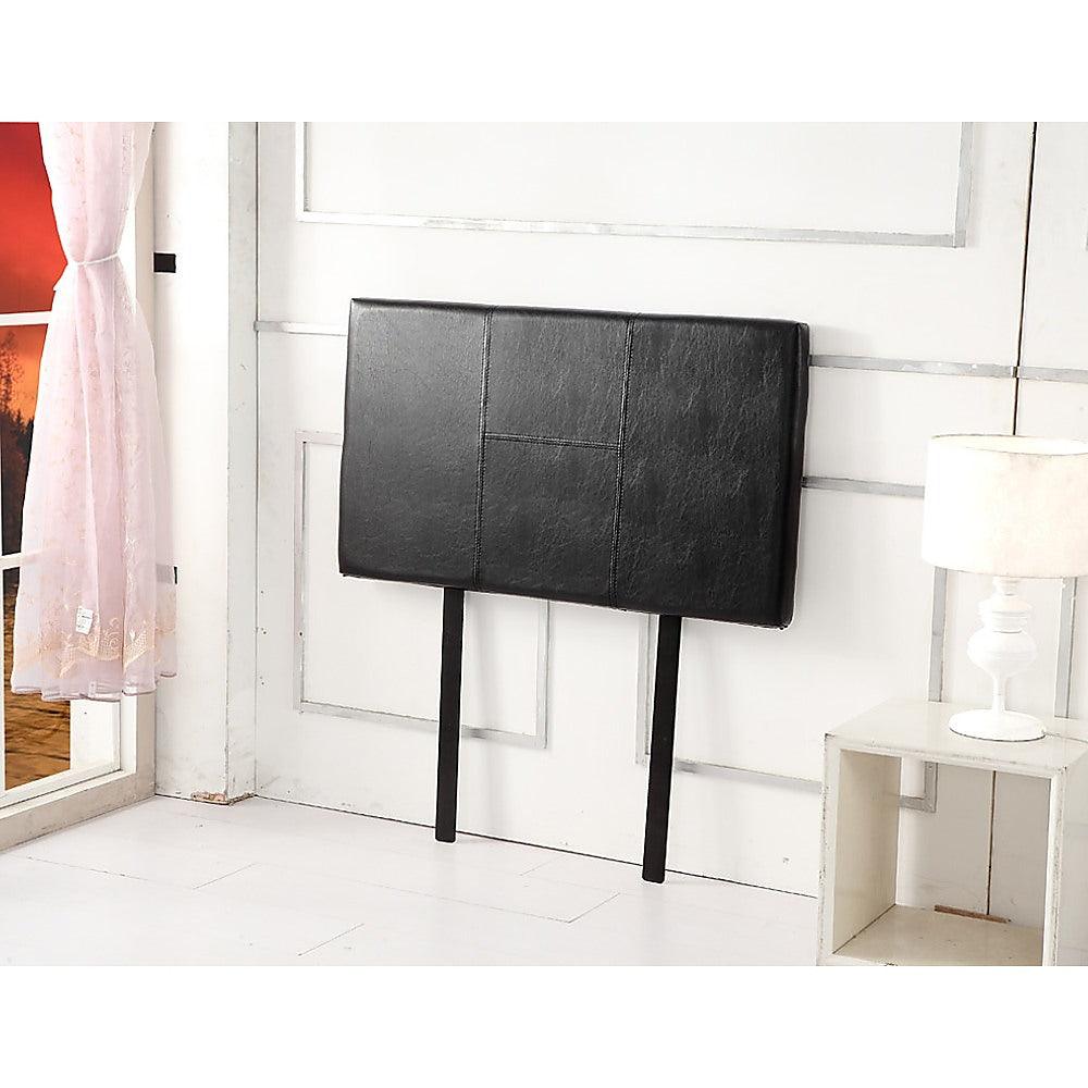 PU Leather Single Bed Headboard Bedhead - Black - John Cootes