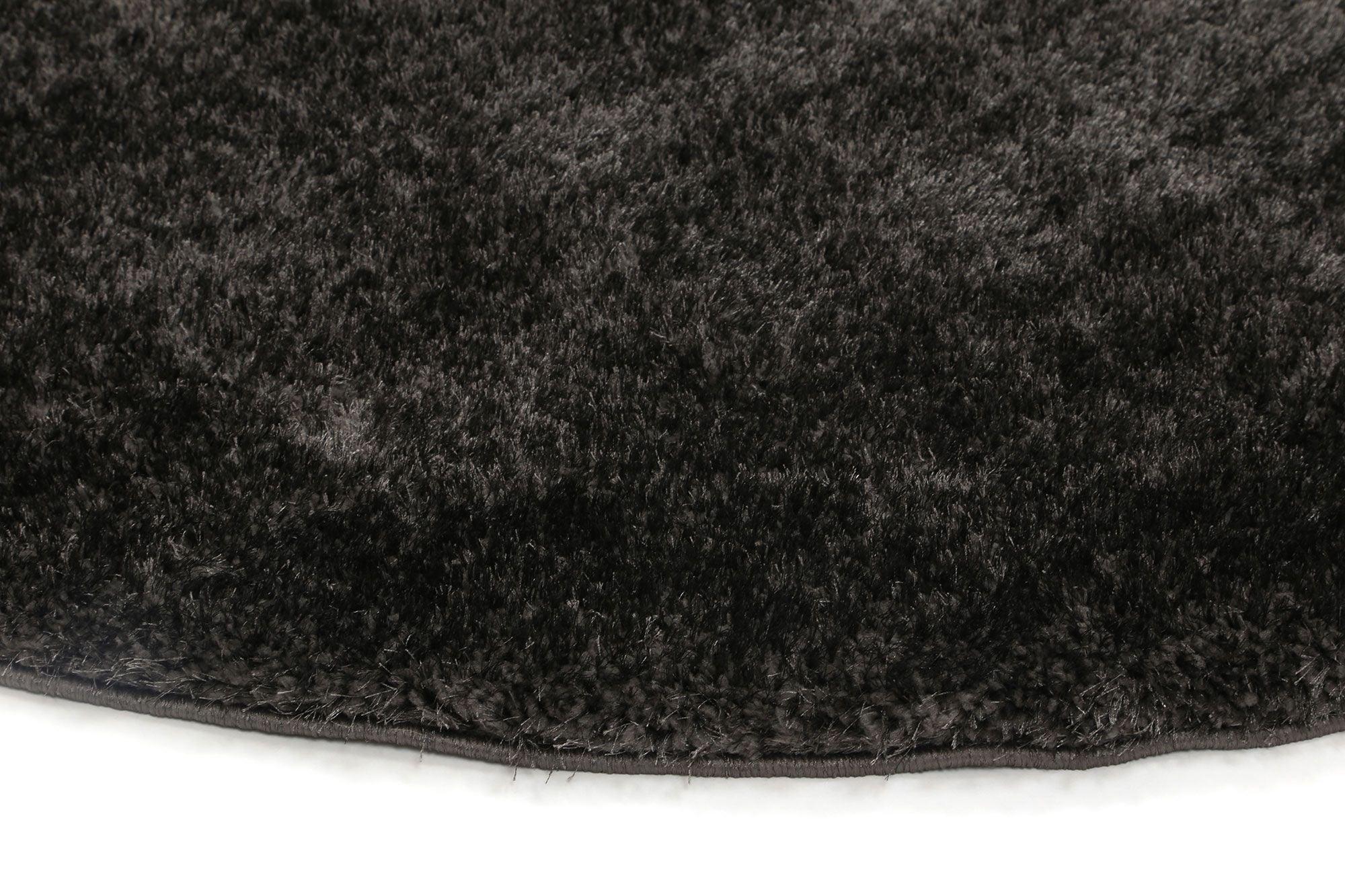 Puffy Soft Shaggy Round Rug Anthracite Grey 160x160 cm Round - John Cootes