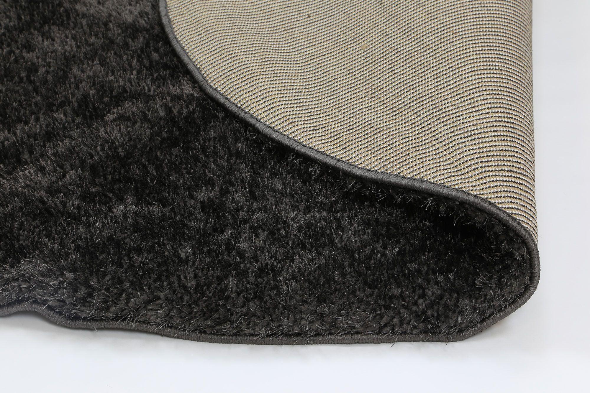 Puffy Soft Shaggy Round Rug Anthracite Grey 160x160 cm Round - John Cootes