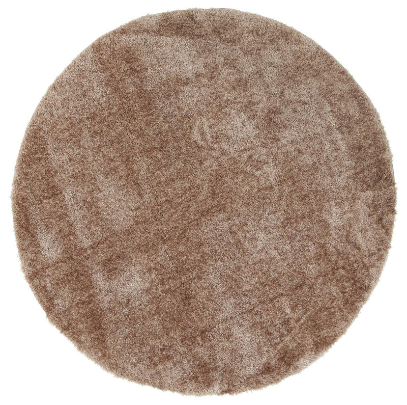 Puffy Soft Shaggy Round Rug Camel 160x160 cm Round - John Cootes