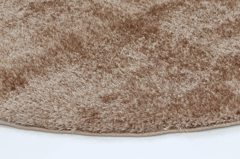 Puffy Soft Shaggy Round Rug Camel 160x160 cm Round - John Cootes